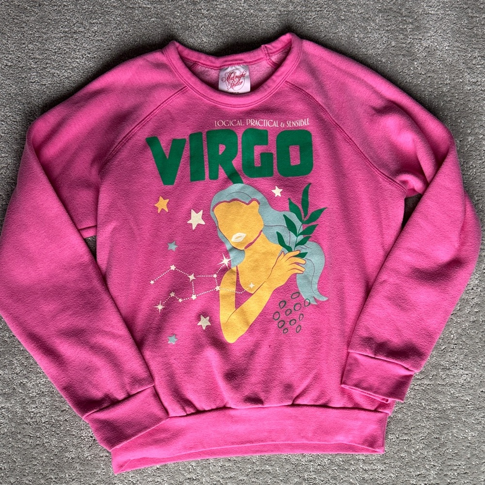Anthro Pink Virgo Graphic Sweatshirt